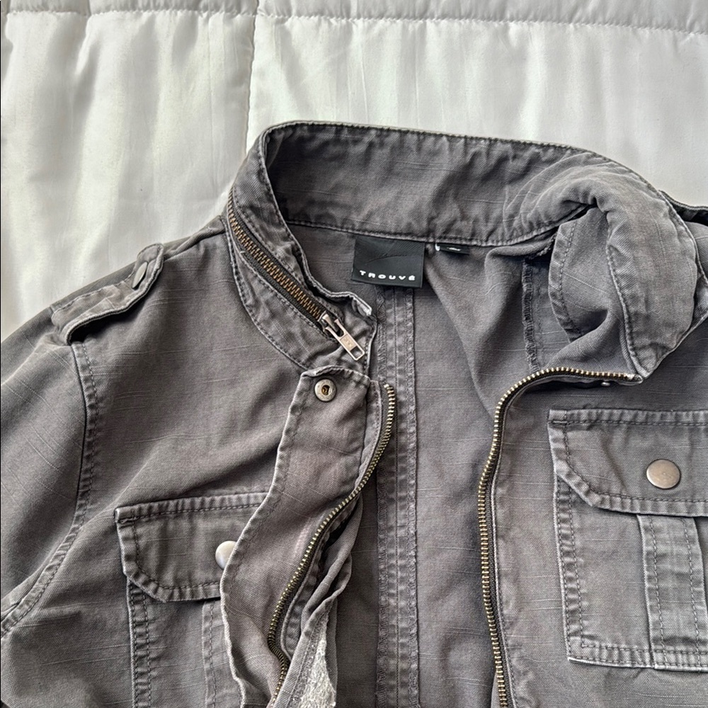 Trouve Gray Utility Jacket - Picture 2 of 12